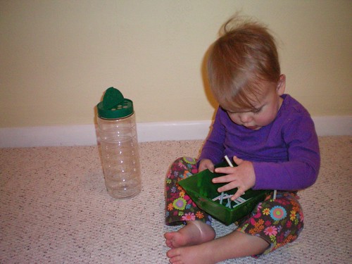 Putting Straws in a Container (Photo from Growing a Godly Girl)